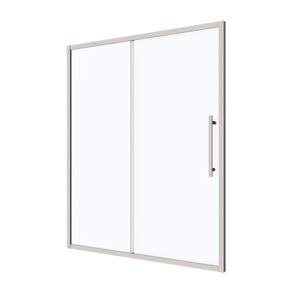 54 in. W x 72 in. H Sliding Framed Shower Door in Chrome Finish with Clear Glass