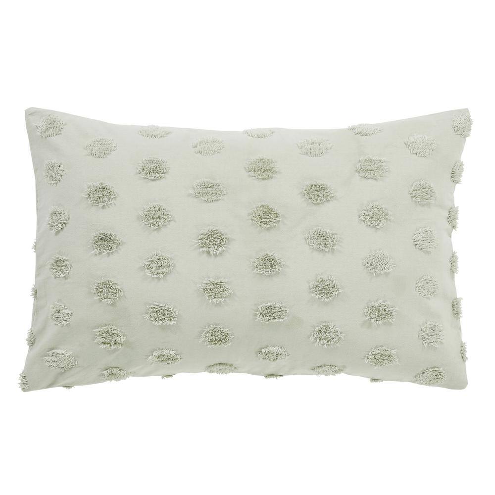 Sage Cotton King Comforter Set with Polka Dot Design