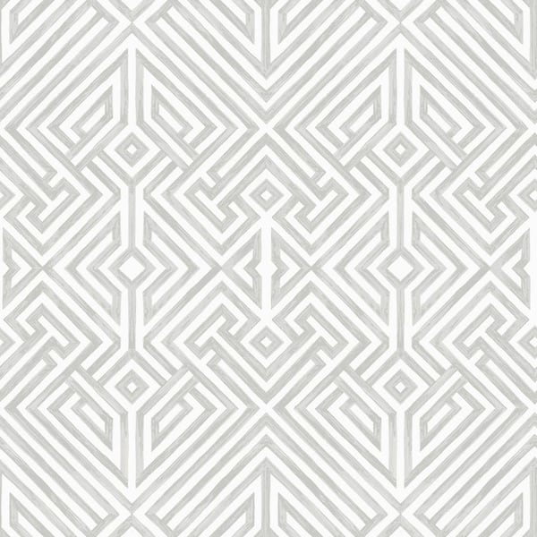 Lyon Grey Metallic Geometric Key Metallic Non Woven Wallpaper Sample