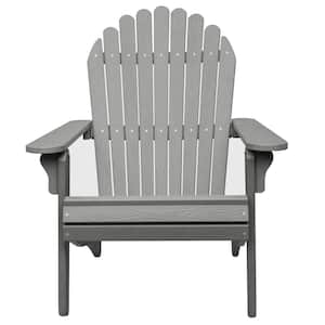 Gray Oversized Outdoor Adirondack Chair for Patio Pool Deck Lawn and Garden