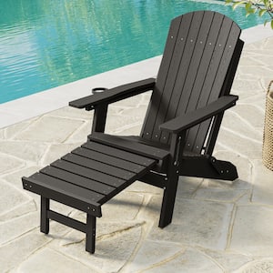 Livewood Outdoor HDPE Plastic Adirondack Chairs with Retractable
