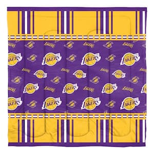 Lakers 5-Piece Multi Colored Rotary Queen Size Polyester Bed In a Bag Set