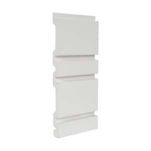 3/4 in. D x 9-7/8 in. W x 4 in. L Bar Mix Primed White Polyurethane 3D Wall Covering Panel Moulding Sample