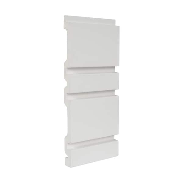ORAC DECOR 3/4 in. D x 9-7/8 in. W x 4 in. L Bar Mix Primed White Polyurethane 3D Wall Covering Panel Moulding Sample
