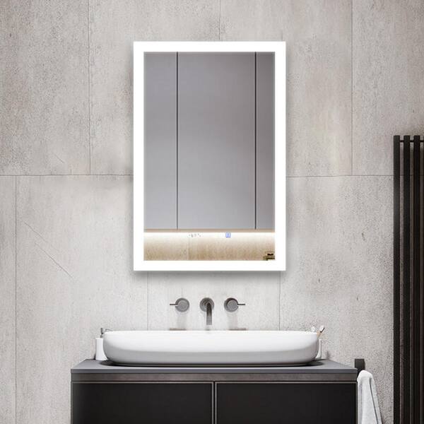 Ancerre Designs Immersion LED Frameless Mirror with Bluetooth, Defogger and Digital Display, 48 in. x 40 in.