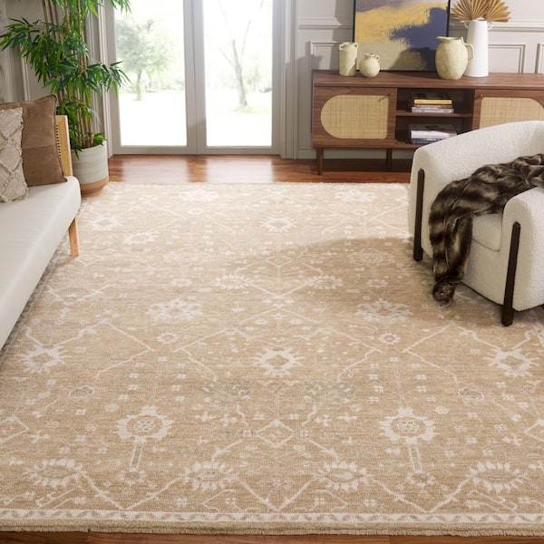 Izmir 9 ft. x 12 ft. Gold Neutral Vintage Tonal Medallion Area Rug