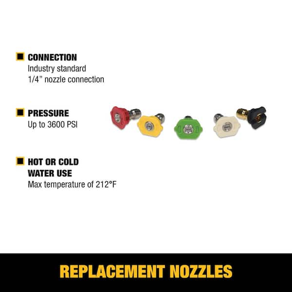 DEWALT Replacement Spray Nozzles with 1 4 in. QC Connections for