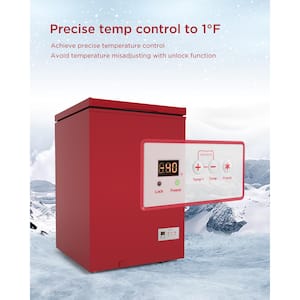 21.8 in., 3.5 cu. ft., Manual Defrost Chest Freezer Free-Standing Top Door Freezer in Red/Orange