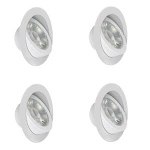 4 in. Integrated LED White Dimmable CEC Tethered J-Box Adjustable Angle Canless Recessed Light Selectable CCT (4-Pack)