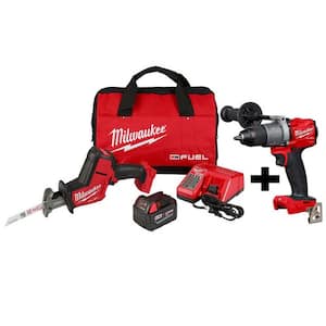 M18 FUEL 18-Volt Lithium-Ion Brushless Cordless HACKZALL Reciprocating Saw Kit W/ M18 FUEL Hammer Drill
