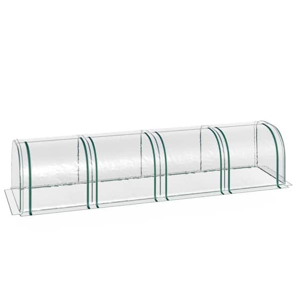 Otryad 13 ft. W x 3 ft. D x 3 ft. H Mini Greenhouse, Portable Tunnels, 4 Roll-Up Zip Doors, UV Waterproof PVC Cover