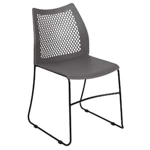 Plastic Stackable Side Chair in Gray