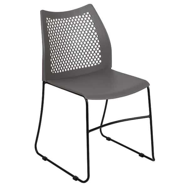 Carnegy Avenue Plastic Stackable Side Chair in Gray