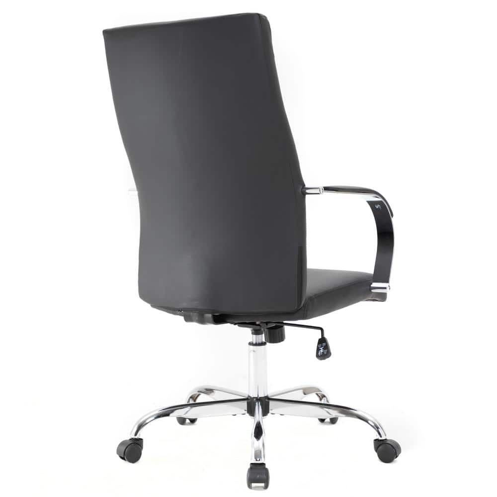 Black High-Back Leather Executive Swivel Office Chair