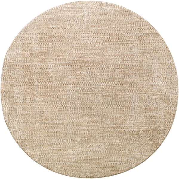 Livabliss Masterpiece Beige/Tan Traditional 5 ft. Round ft. Indoor Area Rug