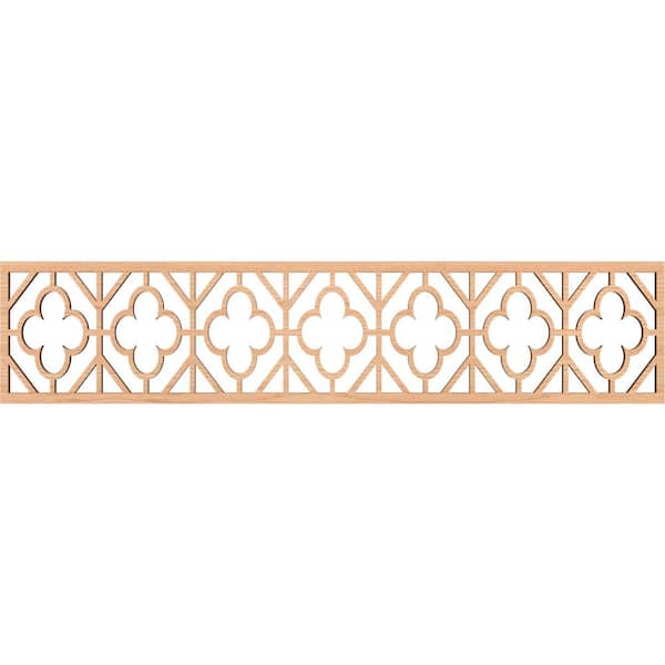 Ekena Millwork Hazelton Fretwork 0.375 in. D x 46.75 in. W x 10 in. L Hickory Wood Panel Moulding