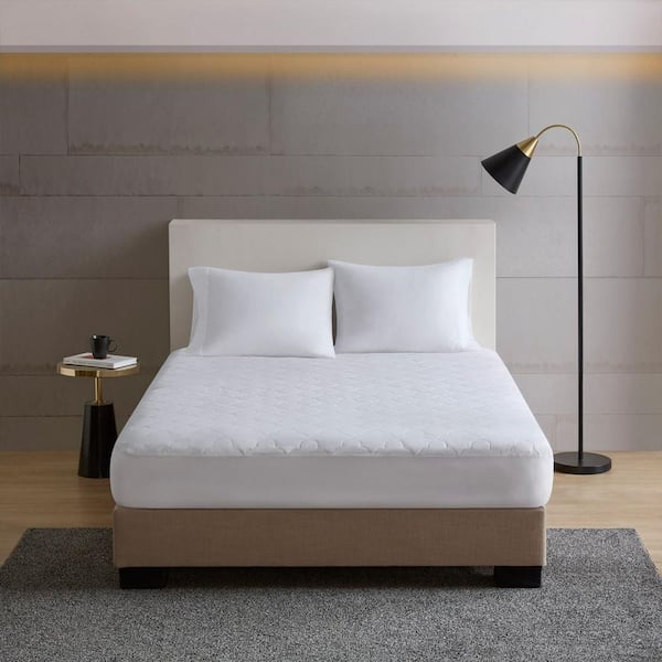 Unbranded Comfortable 15 in. King 100% Cotton Percale Shell, Cooling Moisture Absorbing Mattress Pad, Mattress Not Included