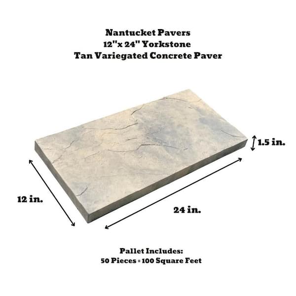 Nantucket Pavers Yorkstone 12 in. x 24 in. x 1.5 in. Tan Variegated Concrete Paver (50-Pieces/100 sq. ft./Pallet)