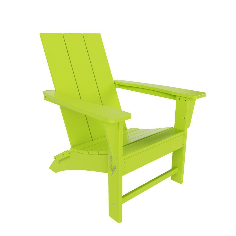 WESTIN OUTDOOR Shoreside Lime Modern Folding Plastic Adirondack Chair