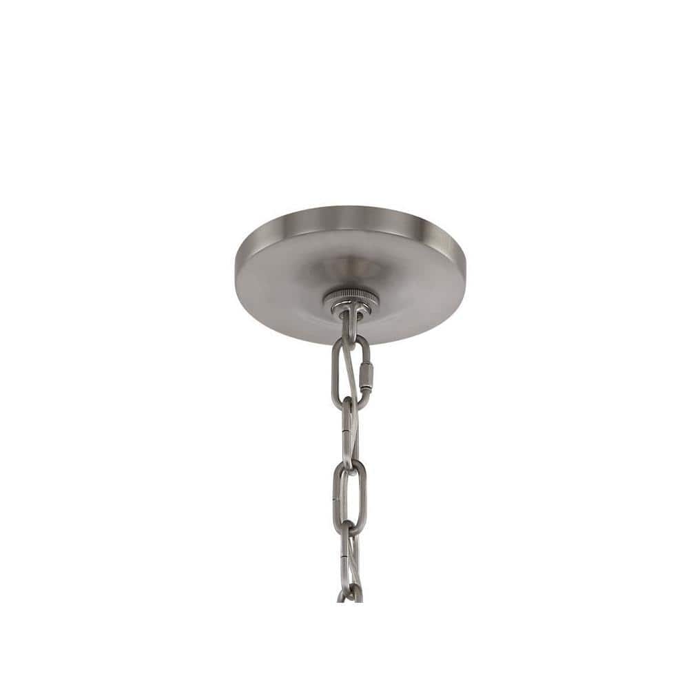Elegant Brushed Nickel & Crystal 8-Light Chandelier