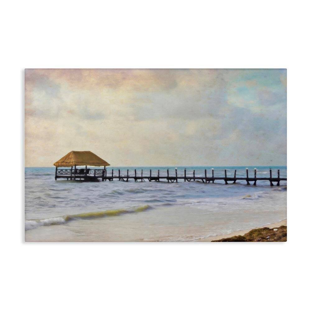 Paradise Pier Shoreline by Graffi tee Studios Unframed Coastal Graphic Art Print 24 in. x 36 in. price history on PriceWatchPro