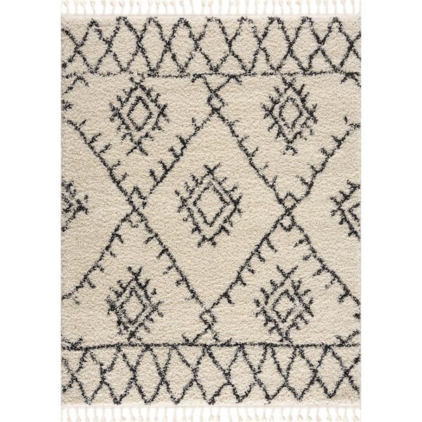 HAUTELOOM Emlenton 5 ft. X 7 ft. Charcoal, Peach Area Rug