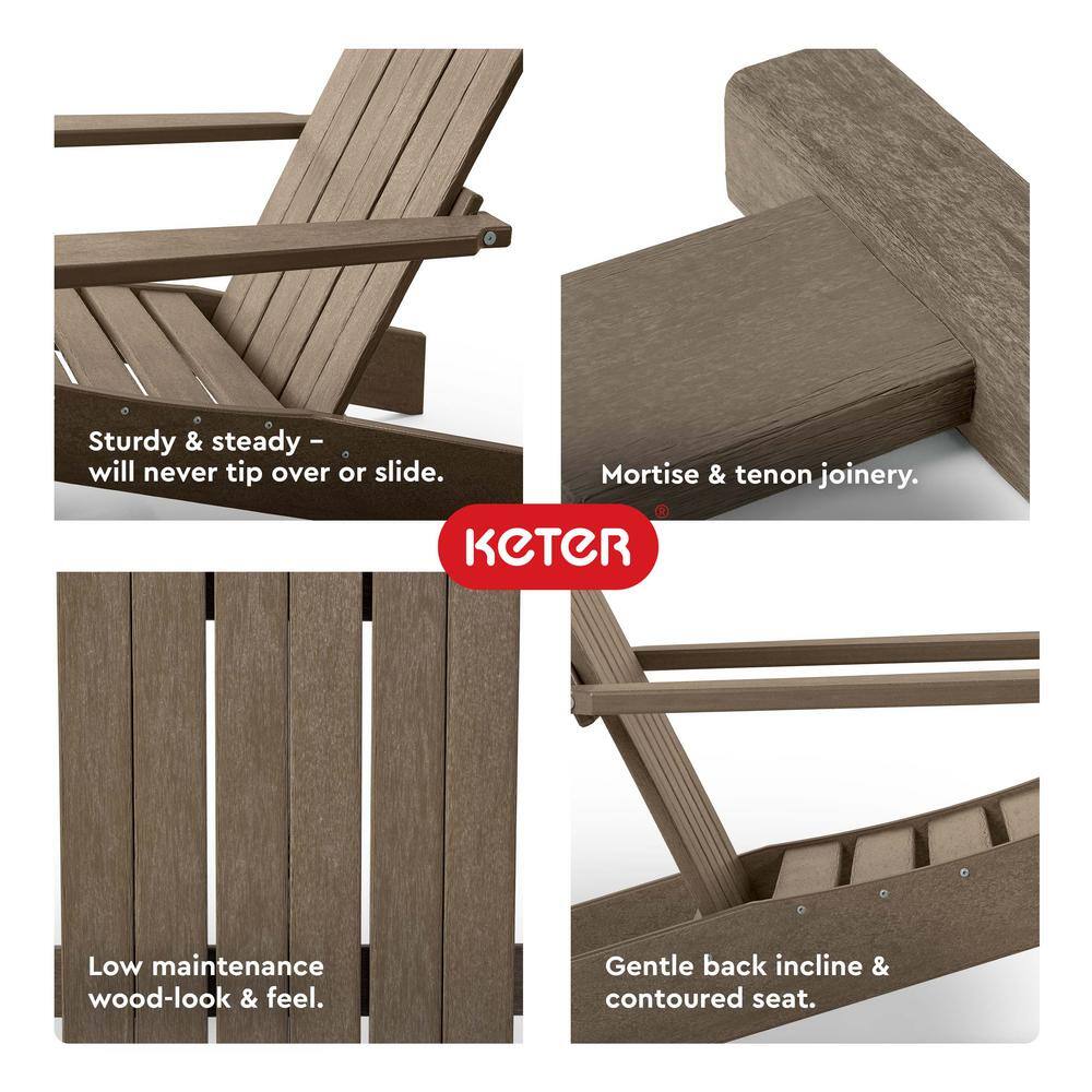 Weatherwood Plastic Adirondack Armchair for Outdoor Use