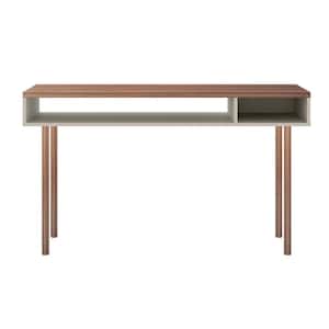Hampton 48 in. Off-White/Natural Standard Rectangle Console Table with 2-Shelves