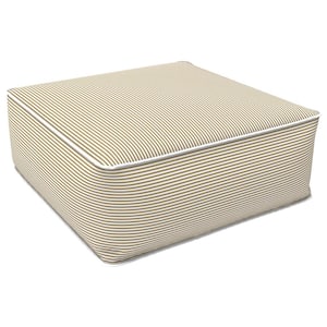 23 in. x 23 in. x 9 in. Outdoor Inflatable Portable Square Ottoman All Weather Foot Rest Stool Strip Beige