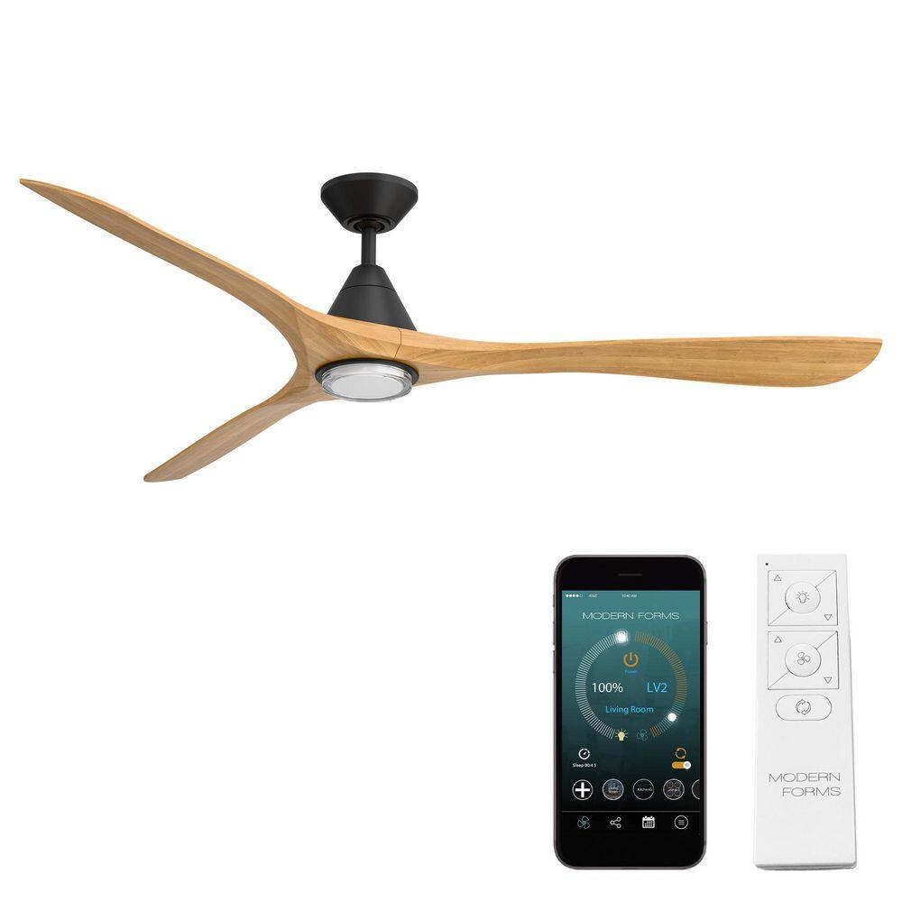 Carve 72 in. Smart Indoor/Outdoor Matte White/Honey Oak Downrod Mount Standard Ceiling Fan 4CCT Integrated LED price history on PriceWatchPro