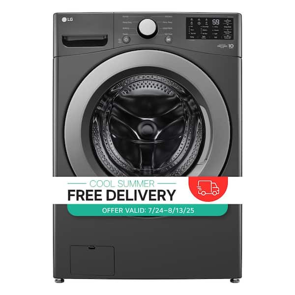 5.0 cu. ft. Stackable Front Load Washer in Middle Black with 6 Motion Cleaning Technology