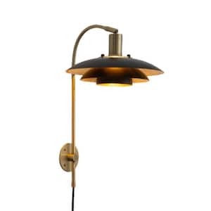 Rancho Mirage 16 in. 1-Light Matte Black Mid-Century Modern Smart Home Enabled Wall Sconce with Standard Shade