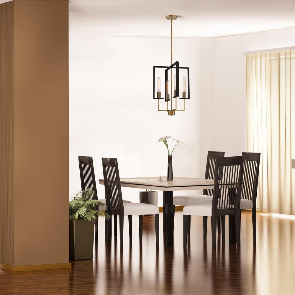 Chicago PM 20.5" Angular Brass & Black Indoor/Outdoor Pendant Light