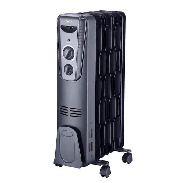 SAI 1500-Watt Mechanical Eco-Fin Oil-Filled Portable Heater with 7-Fins ...