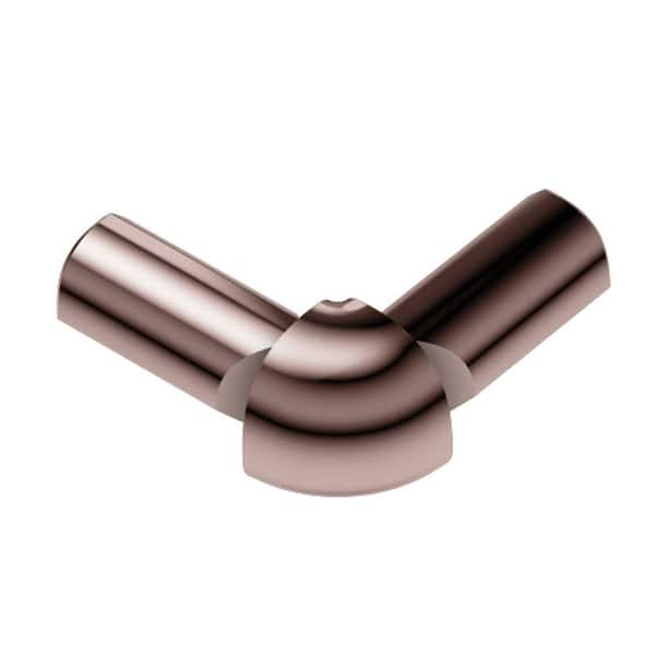 Schluter Rondec Polished Copper Anodized Aluminum 1/2 in. x 1 in. Metal 90° Double-Leg Outside Corner