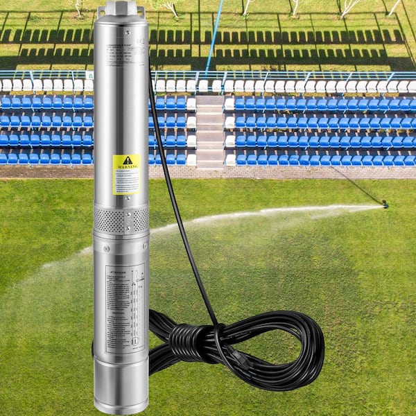 Deep Well Submersible Pump, 0. 5HP 230V/60Hz, 28GPM 167ft. Head, 33ft. Electric Cord, 4 in. Stainless Steel Water Pumps