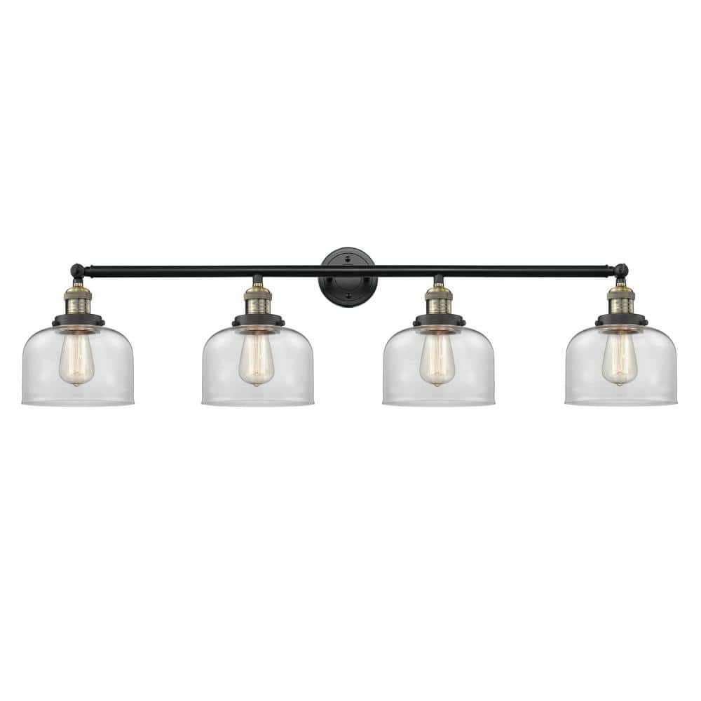 Bell 44 in. 4 Light Black Antique Brass, Clear Vanity Light with Clear Glass Shade price history on PriceWatchPro
