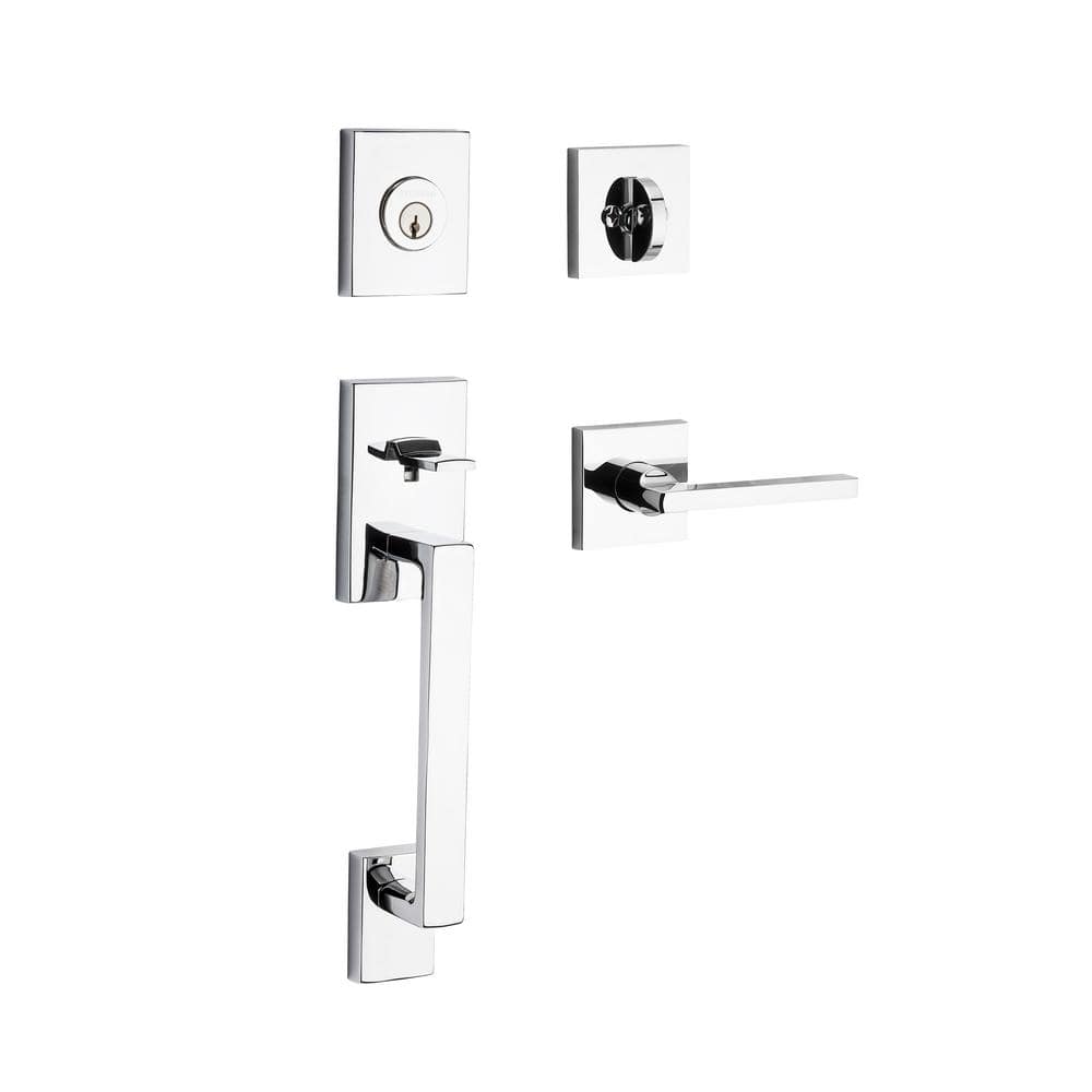 Baldwin La Jolla Single Cylinder Polished Chrome Door Handleset