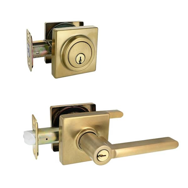 Defiant Tonebridge Brushed Gold Combo Pack with Single Cylinder 