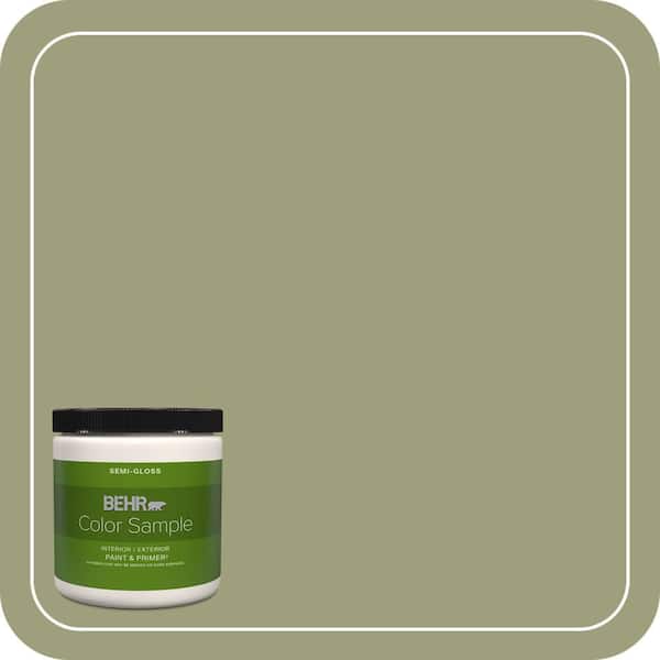 BEHR PREMIUM PLUS 8 oz. #BIC-57 French Parsley Semi-Gloss Interior/Exterior Paint & Primer Color Sample