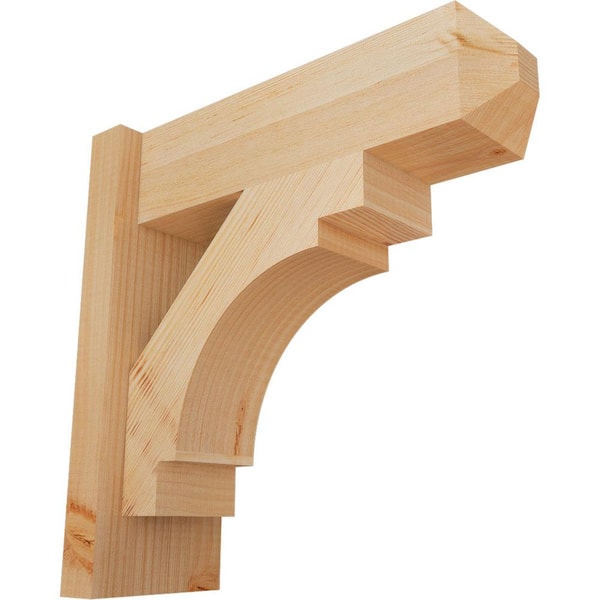 Ekena Millwork 6 in. x 16 in. x 16 in. Douglas Fir Merced Craftsman Smooth Outlooker