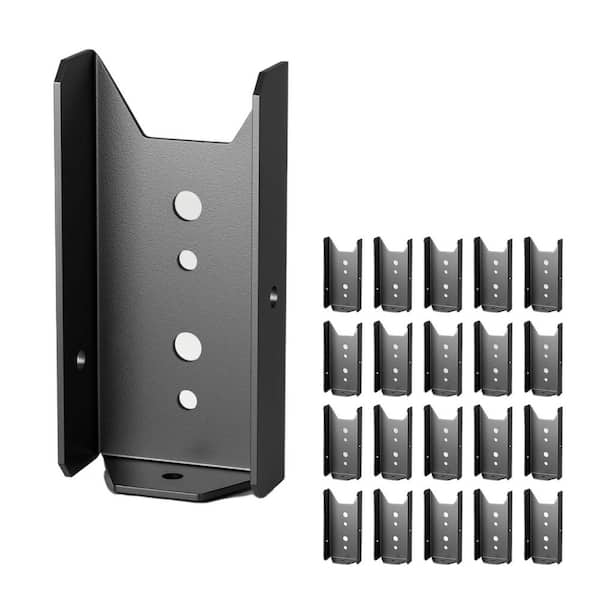 2 x 4 Wood Fence Brackets Black 18 Gauge Deck Railing Brackets with Rust Resistant Finish 20 Pack