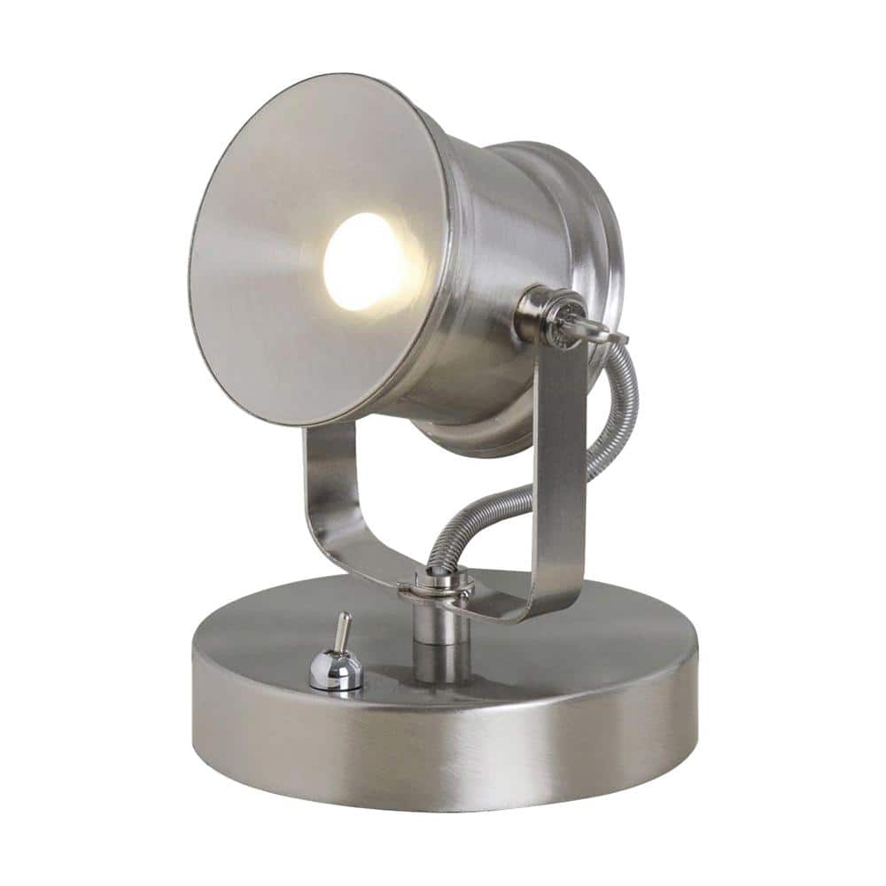 Hampton Bay 5.1 in. Brushed Nickel Integrated LED Spotlight Desk Lamp -  19274-002