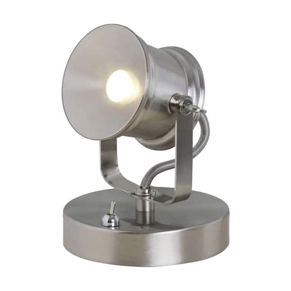 Hampton Bay 5.1 in. Brushed Nickel Integrated LED Spotlight Desk Lamp