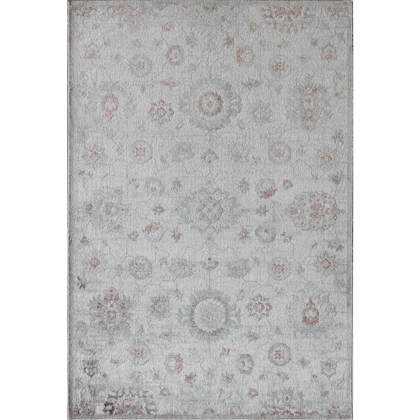 Rugs America Samina Bruton White Gray Area Rug - 2 X 8