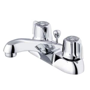 Classics 4 in. Centerset 2-Handle Bathroom Faucet with Metal Pop-Up Drain in Chrome