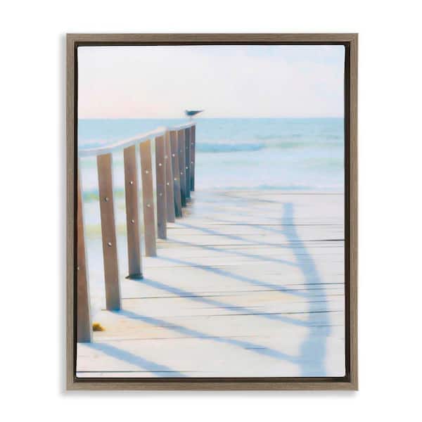 Stupell Industries Perched For Best View by Graffi tee Studios Brown Floater Frame Coastal Graphic Art Print 21 in. x 17 in.