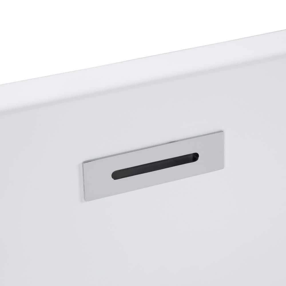 59-Inch Black and White Acrylic Freestanding Double Slipper Bathtub