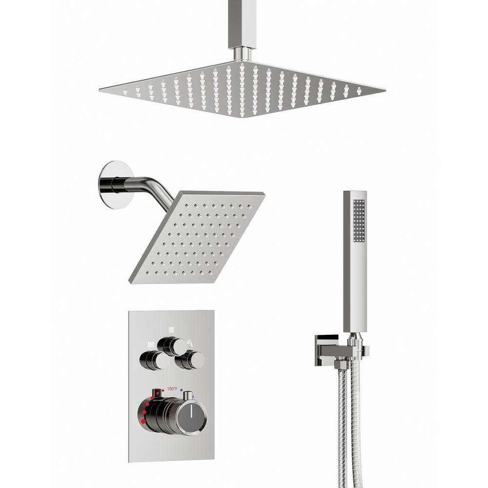 Reviews for CRANACH Thermostatic 7Spray Square Dual Shower Head Shower