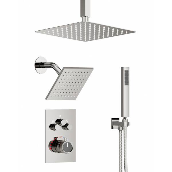 Reviews for CRANACH Thermostatic 7Spray Square Dual Shower Head Shower